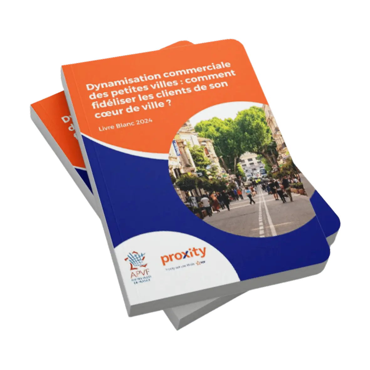 Livre blanc réalisé par l'APVF et Proxity sur la Dynamisation commerciale des petites villes.