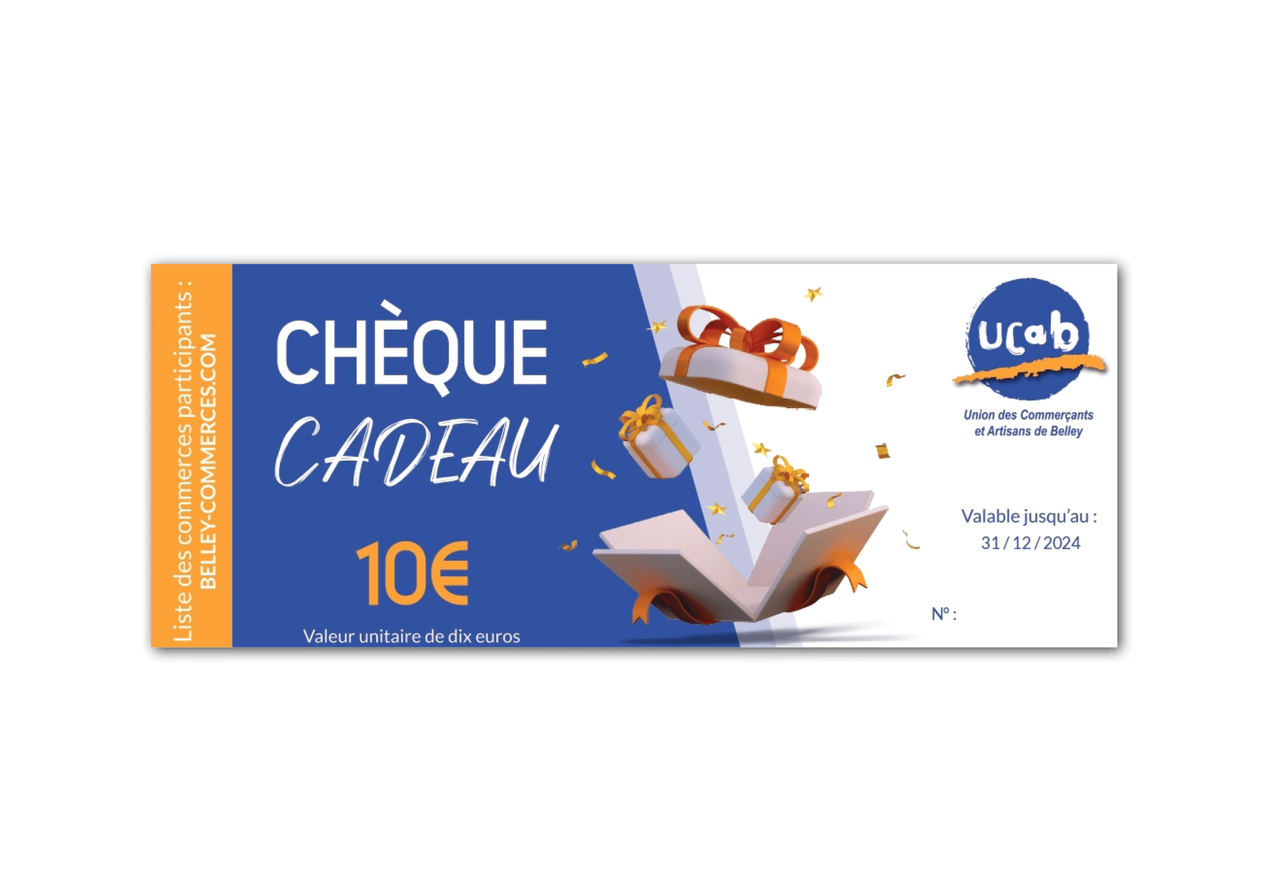 Chèque cadeau UCAB 10€ - UCAB Commerces de belley